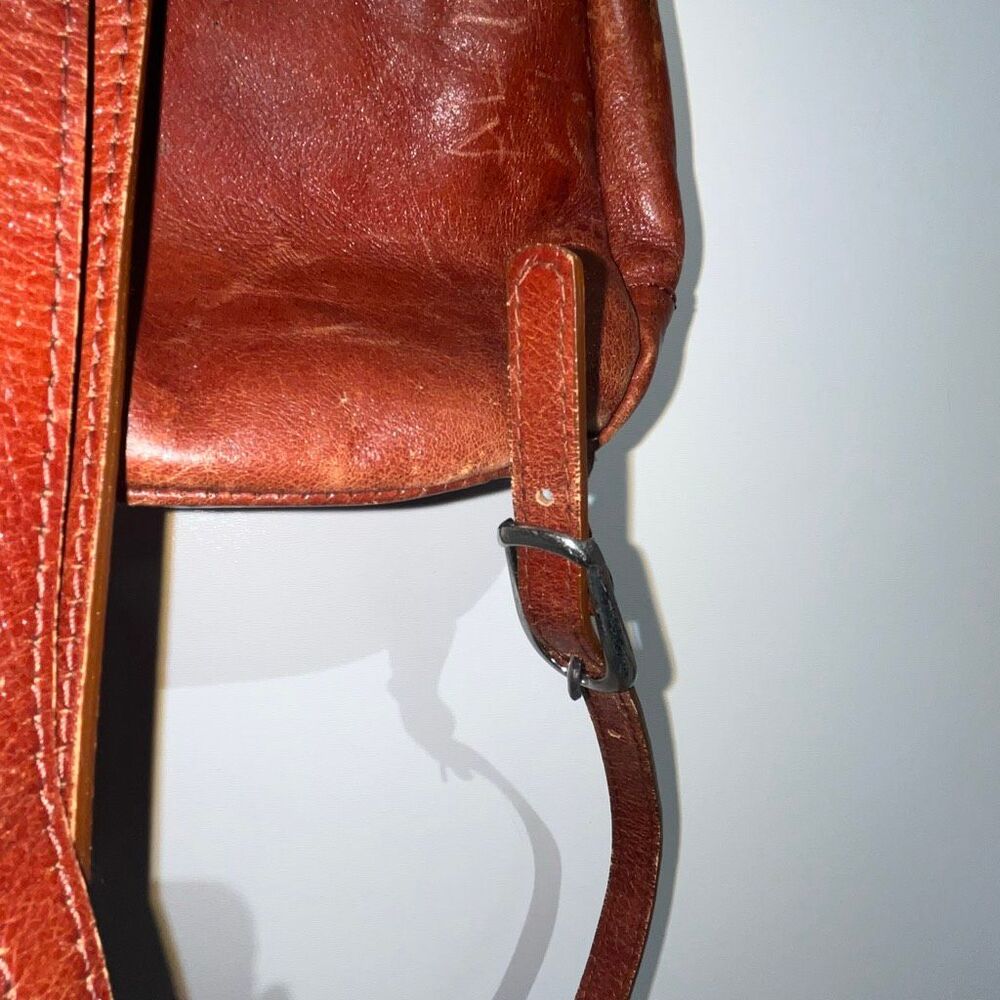 Vintage Bolsos Gomez Women's Brown Leather Pocket Side Zip Mini Backpack Bag - Picture 8 of 12